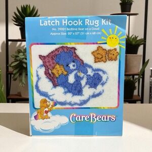 NIB Care Bears "Bedtime Bear on a Cloud" 20x27 Latch‎ Hook Rug Kit MCG Textiles